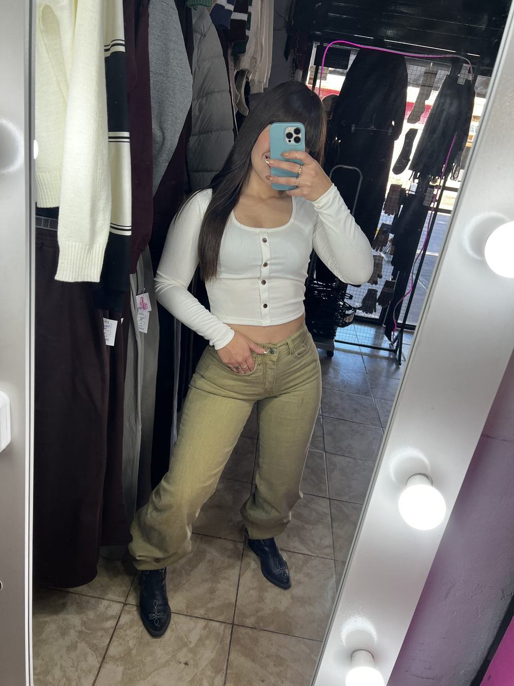 Wide leg beige