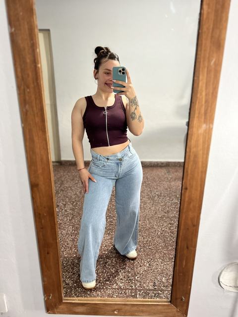 Wide leg asimetrico celeste